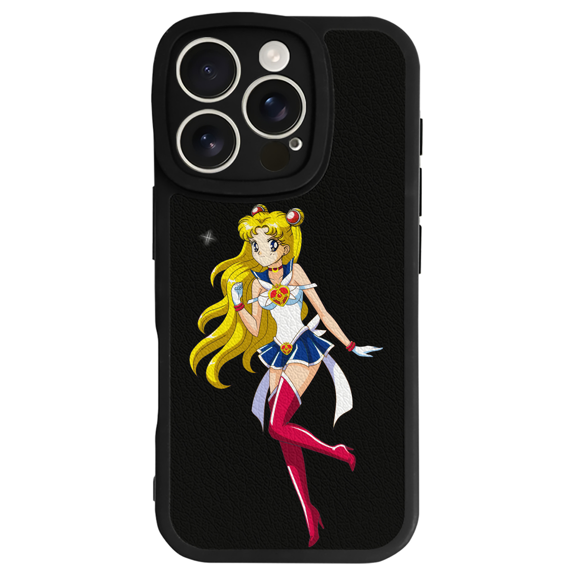 （画像用） 美少女戦士セーラームーン 月野 うさぎ つきの うさぎ Sailor Moon Tsukino Usagi 【iPhone 16シリーズ対応】シリコンスマホケース（レザー調） 材質：シリコン